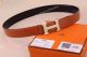 Hermes Orange Leather Belt with Diamond 'H' buckle - Buy Replica (2)_th.jpg
